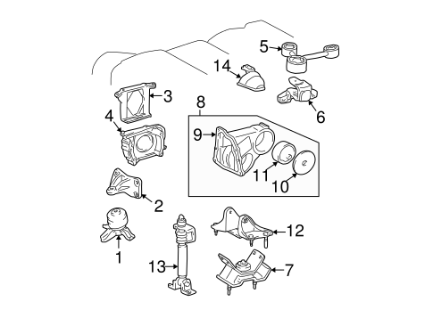 ENGINE/ENGINE & TRANS MOUNTING for 2001 Toyota Solara #6
