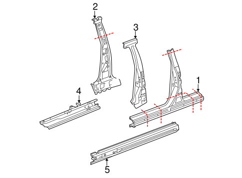 BODY/CENTER PILLAR & ROCKER for 2004 Scion xB #1