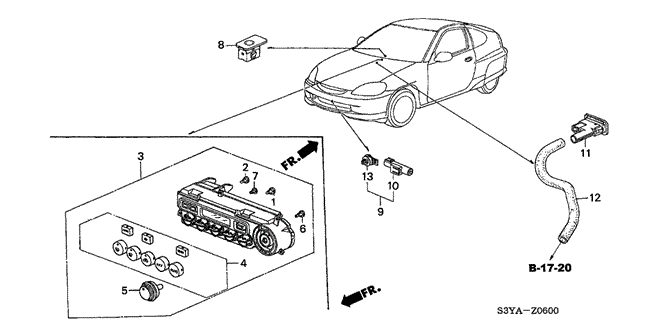 Body/Air Conditioning/A/C Sensor for 2004 Honda INSIGHT #1