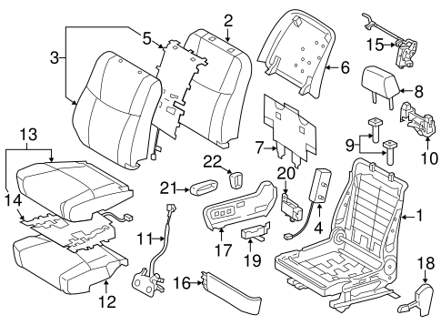 BODY/PASSENGER SEAT COMPONENTS for 2012 Toyota Avalon #1