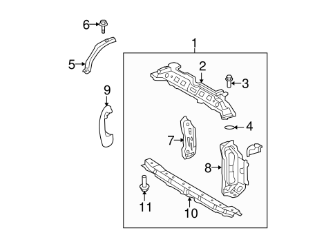 BODY/RADIATOR SUPPORT for 2007 Toyota Yaris #1