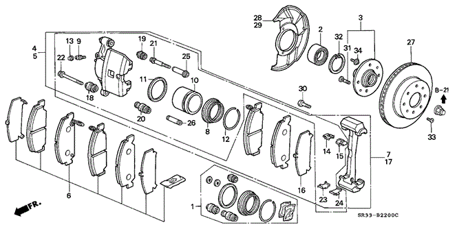 CHASSIS/FRONT BRAKE (1) for 1992 Honda CIVIC HATCHBACK #1