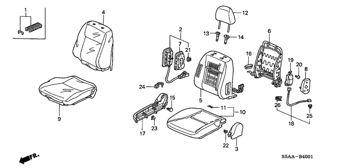 INTERIOR / BUMPER/FRONT SEAT (R.) for 2004 Honda CIVIC SEDAN #1