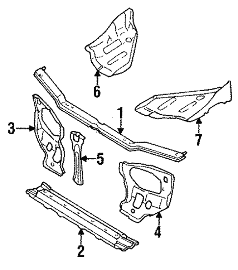 Radiator Support for 1995 Subaru Legacy #0