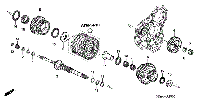 Transmission - Automatic/AT Mainshaft (V6) for 2003 Honda ACCORD SEDAN #1