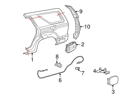 BODY/FUEL DOOR for 2003 Toyota 4Runner #1
