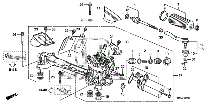 CHASSIS/P.S. GEAR BOX (EPS) for 2013 Honda INSIGHT #1