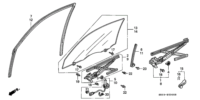 BODY / AIR CONDITIONING/DOOR WINDOW for 1992 Honda CIVIC HATCHBACK #1
