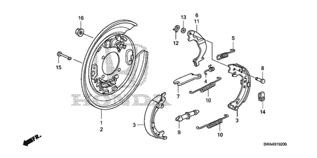 Parking Brake Shoe for 2008 Honda CR-V #0