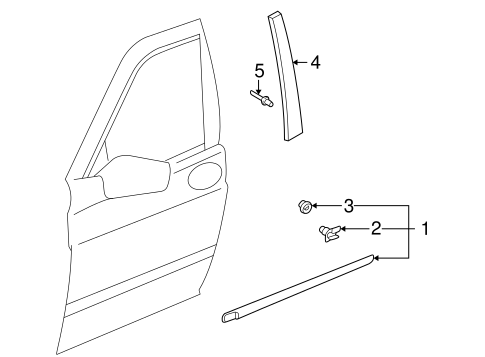 9-5 EXTERIOR TRIM - FRONT DOOR