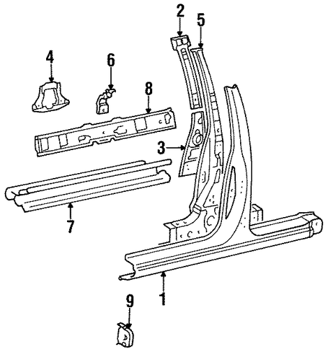 BODY/CENTER PILLAR & ROCKER for 1997 Toyota Tercel #1