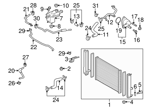 COOLING SYSTEM/RADIATOR & COMPONENTS for 2010 Toyota Prius #1