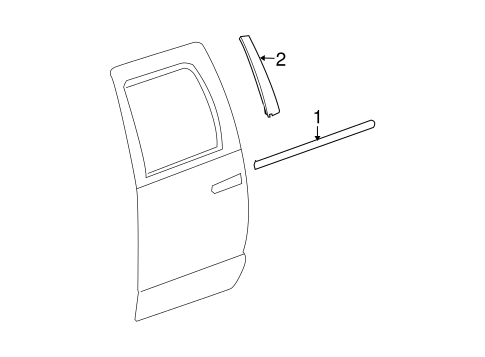 1500 EXTERIOR TRIM - REAR DOOR