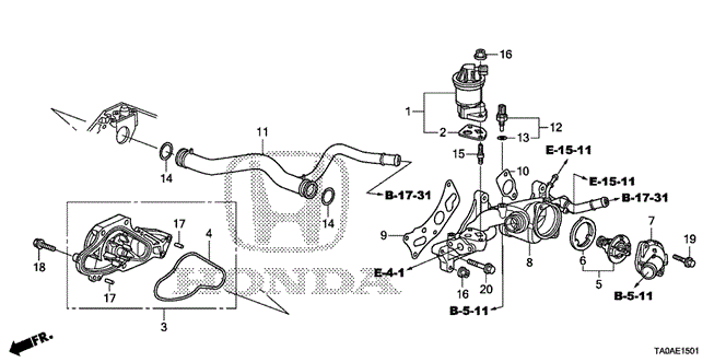 Engine/Water Pump (V6) for 2012 Honda ACCORD SEDAN #1