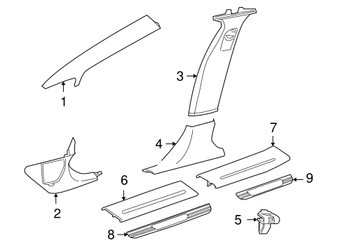 Vanden Plas INTERIOR TRIM - PILLARS