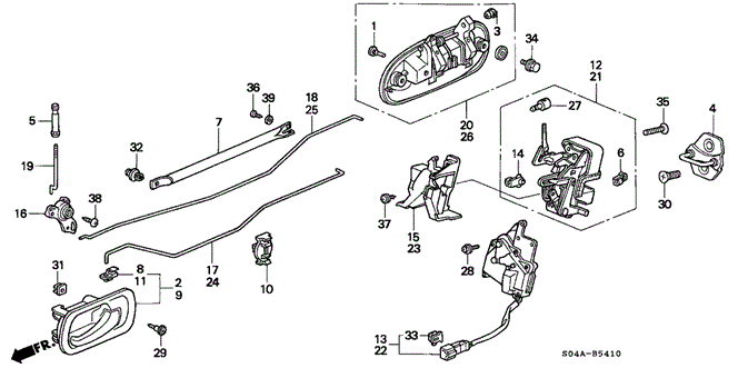 BODY / AIR CONDITIONING/REAR DOOR LOCKS for 1999 Honda CIVIC SEDAN #1