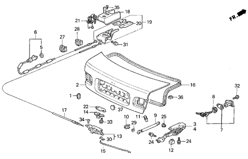 BODY / AIR CONDITIONING/TRUNK LID for 1993 Honda CIVIC SEDAN #1