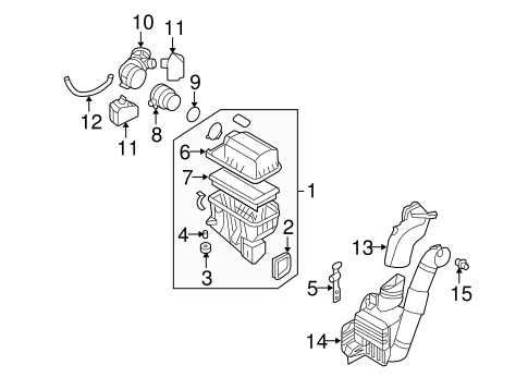 Engine/Air Intake for 2007 Hyundai Entourage #1