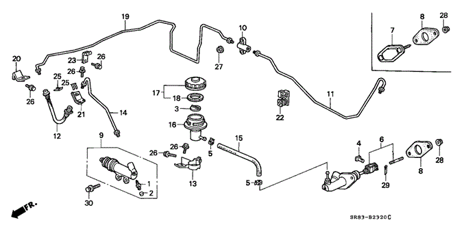 Chassis/Clutch Master Cylinder for 1993 Honda CIVIC COUPE #1