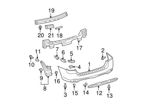 BODY/BUMPER & COMPONENTS - REAR for 2008 Toyota Highlander #1