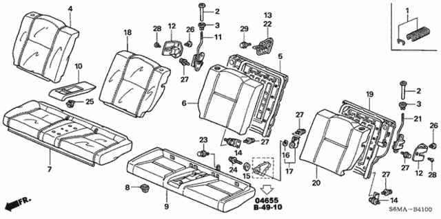 Rear Seat for 2006 Acura RSX #0