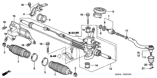 CHASSIS/P.S. GEAR BOX (L4) for 2006 Honda ACCORD COUPE #1