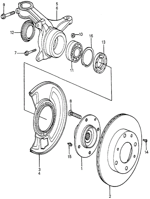 Chassis/Steering Knuckle for 1982 Honda ACCORD HATCHBACK #1