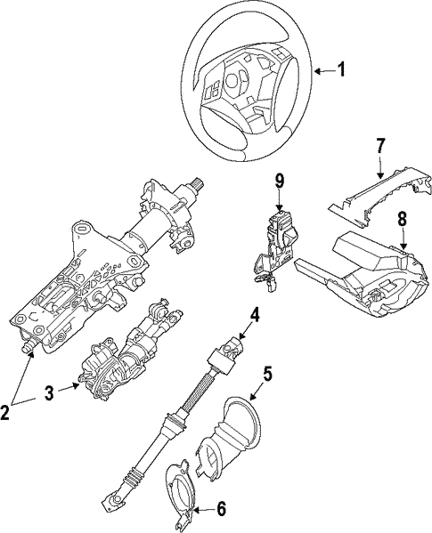 Steering Column for 2009 BMW 535i xDrive #0