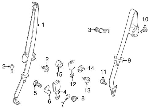 Electrical/Rear Seat Belts for 2013 Ford Transit Connect #1