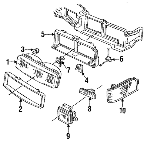 Cutlass Supreme HEADLAMP COMPONENTS 2