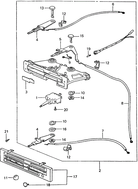 ELECTRICAL / EXHAUST / HEATER / FUEL/HEATER LEVER ('82-'83) for 1982 Honda CIVIC SEDAN #1