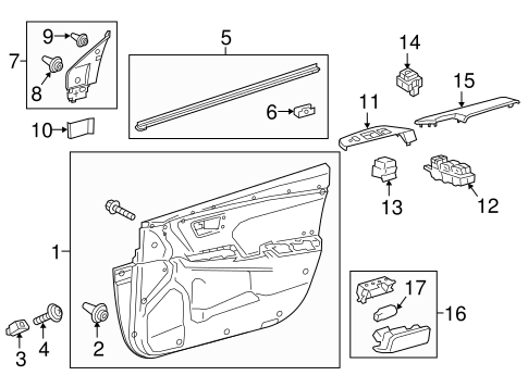 BODY/INTERIOR TRIM - FRONT DOOR for 2016 Toyota Camry #1