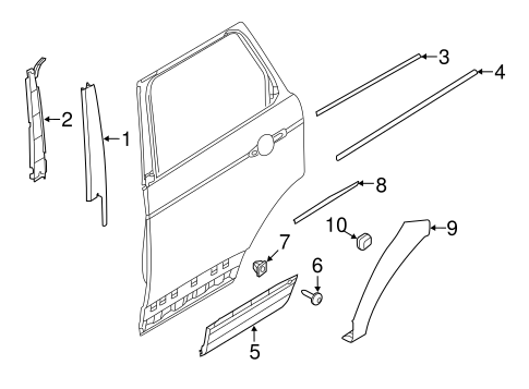 Range Rover EXTERIOR TRIM - REAR DOOR