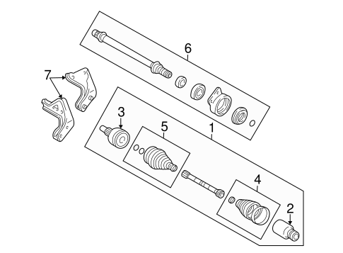 Front Suspension/Drive Axles for 2002 Ford Escape #1