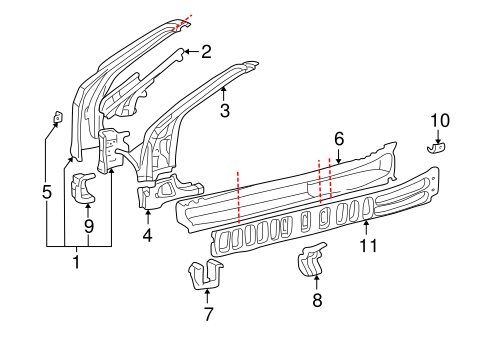 BODY/HINGE PILLAR for 2001 Toyota MR2 Spyder #1