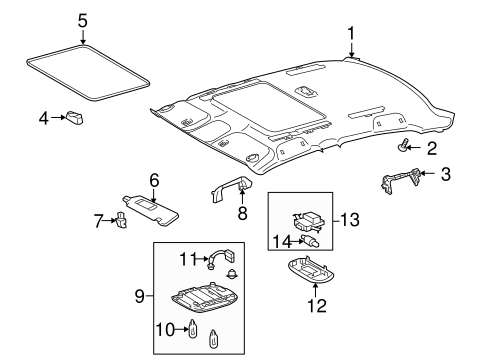 BODY/INTERIOR TRIM - ROOF for 2012 Toyota Corolla #3