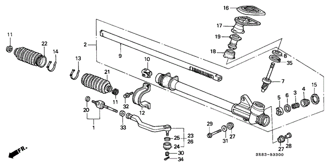 CHASSIS/STEERING GEAR BOX for 1993 Honda CIVIC COUPE #1