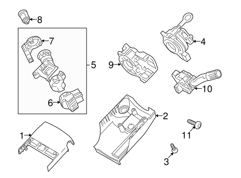 Steering/Shroud, Switches & Levers for 2011 Ford Fusion #1