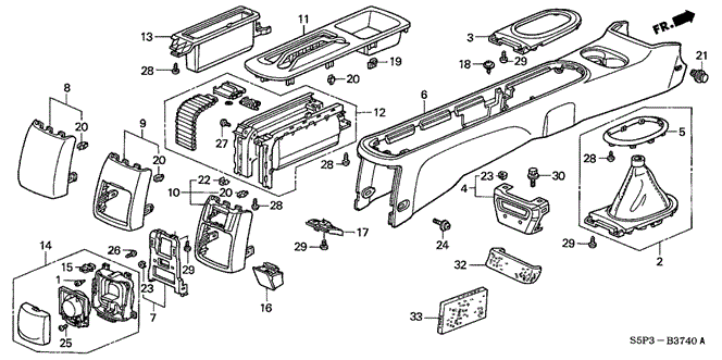 Interior/Bumper/Console (1) for 2004 Honda CIVIC COUPE #1