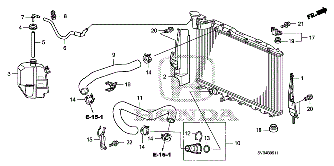 ELECTRICAL / EXHAUST / HEATER / FUEL/RADIATOR HOSE - RESERVE TANK (2.0L) for 2010 Honda CIVIC COUPE #1
