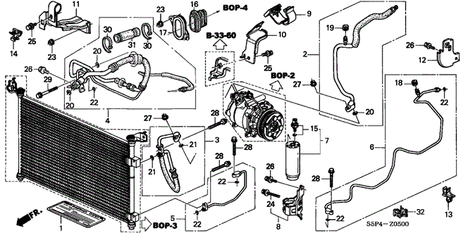 BODY / AIR CONDITIONING/A/C HOSES - PIPES for 2004 Honda CIVIC COUPE #1
