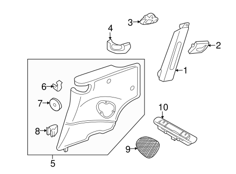 911 INTERIOR TRIM - QUARTER PANELS