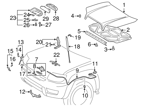BODY/HOOD & COMPONENTS for 2004 Toyota 4Runner #1
