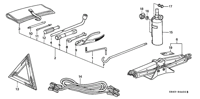 INTERIOR / BUMPER/TOOLS - JACK for 2001 Honda ACCORD SEDAN #1