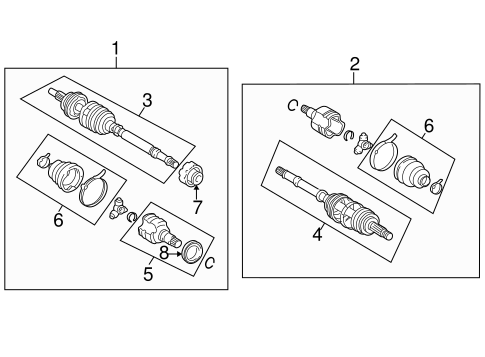 FRONT SUSPENSION/DRIVE AXLES for 2003 Toyota Echo #1