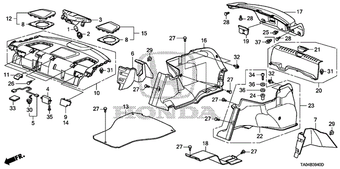 Interior/Bumper/Rear Tray - Side Lining for 2009 Honda ACCORD SEDAN #1