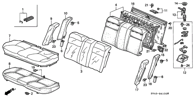 INTERIOR / BUMPER/REAR SEAT (1) for 1997 Honda ACCORD SEDAN #1