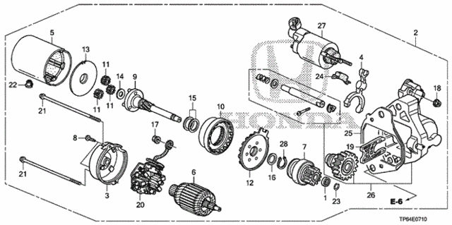 Starter Motor (Denso) (V6) (1) for 2011 Honda Accord Crosstour #0