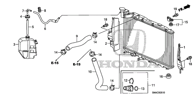 ELECTRICAL / EXHAUST / HEATER / FUEL/RADIATOR HOSE - RESERVE TANK (1.8L) for 2010 Honda CIVIC SEDAN #1