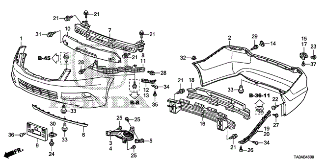 Interior/Bumper/Bumpers for 2012 Honda ACCORD SEDAN #1